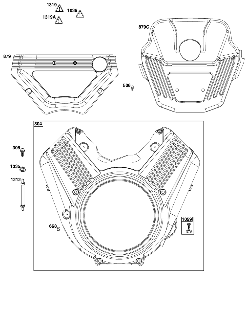 Blower Housing Group Diagram and Parts List for 61E377-0054-J1 400000 - 699999 Briggs and Stratton Engine